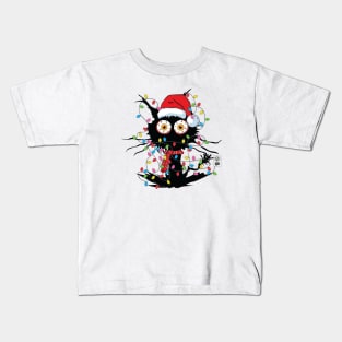 Funny Christmas Cat Kids T-Shirt